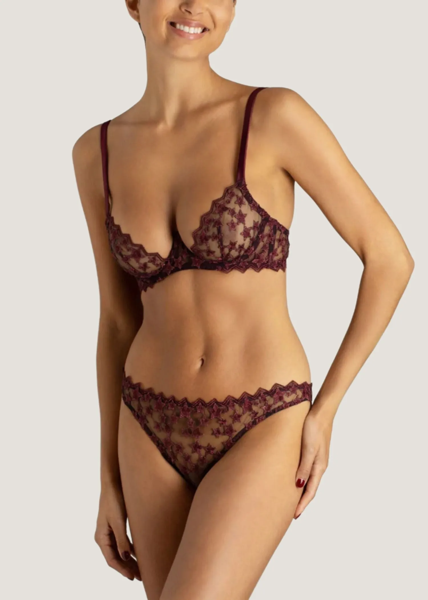 Stella Ouvert Brazilian Knicker (Plum)