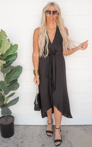 The Juliet Silk Halter Sarong Midi Dress | FINAL SALE