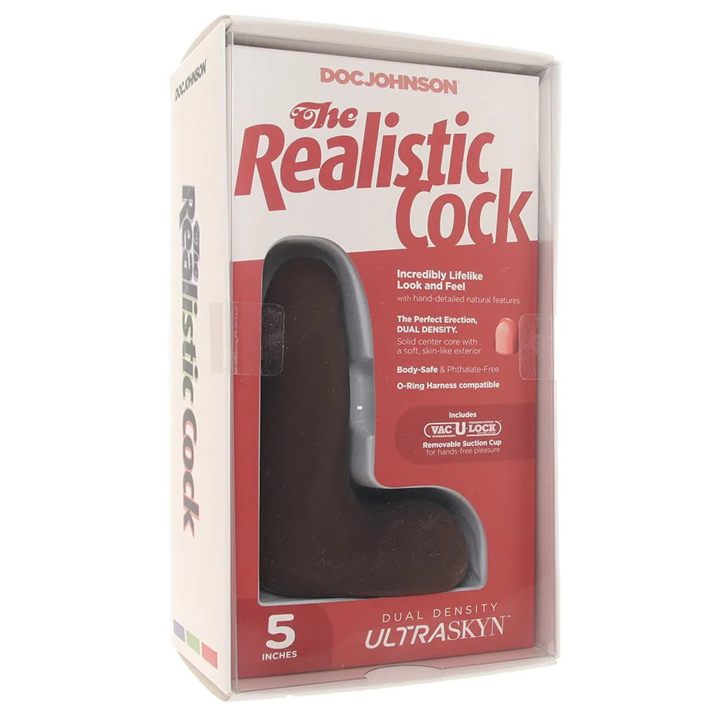 The Realistic 5 Inch Cock with Balls in Chocolate