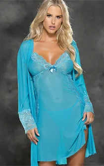 Turquoise Temptations 3pc Peignoir Set