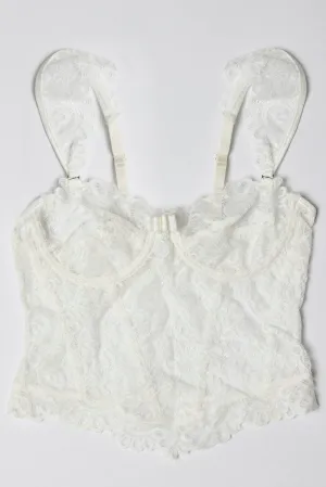 White Lace Corset Top
